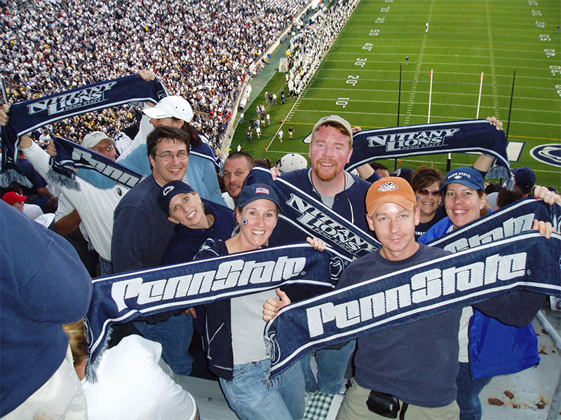 penn state college custom scarves at football stadium