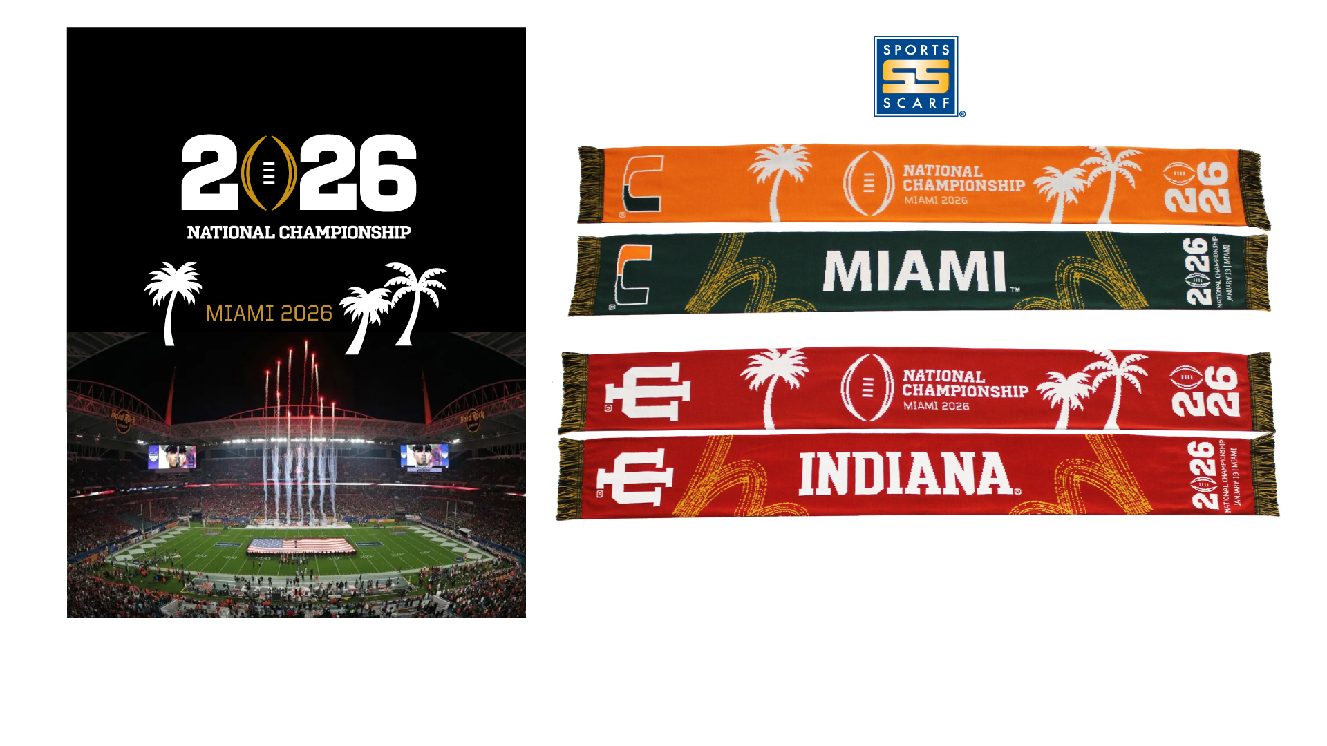CFP-National-Championship-Game-2026 Rose Bowl Sugar Bowl scarf